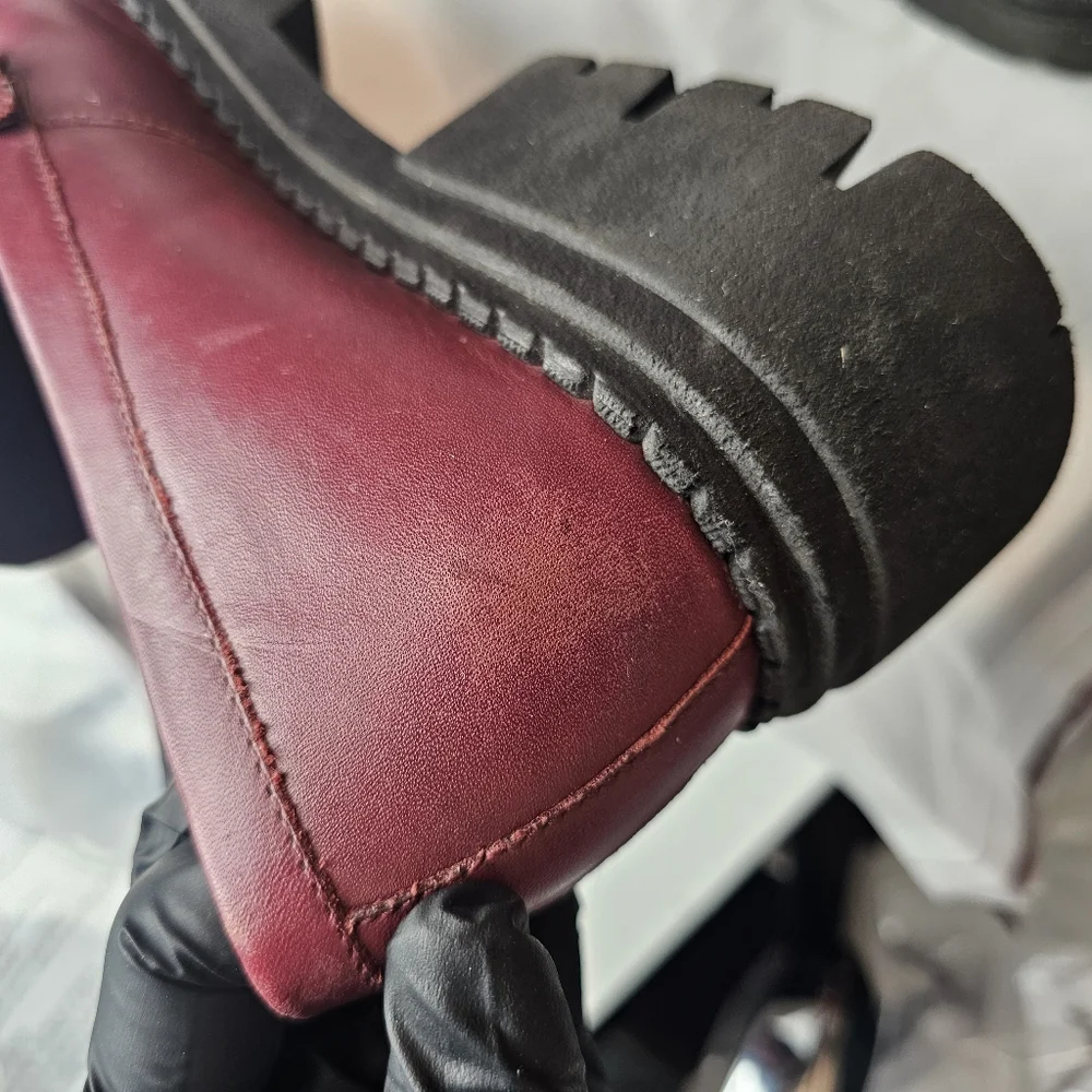 Free People Lyra Lug Sole Loafers in Burgundy - Picture 7 of 7